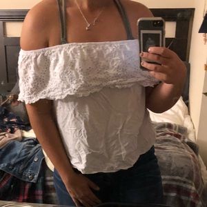 White off the shoulder top